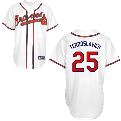 Joey Terdoslavich #25 Youth Baseball Jersey-Atlanta Braves Authentic Home White Cool Base MLB Jersey